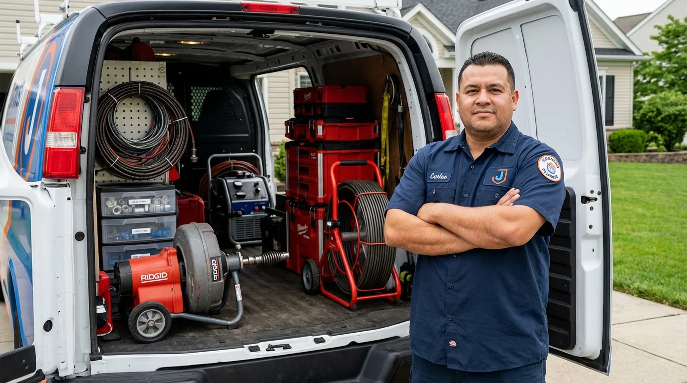 Professional drain cleaning equipment and Johns Plumbing LLC plumber in Ravenel