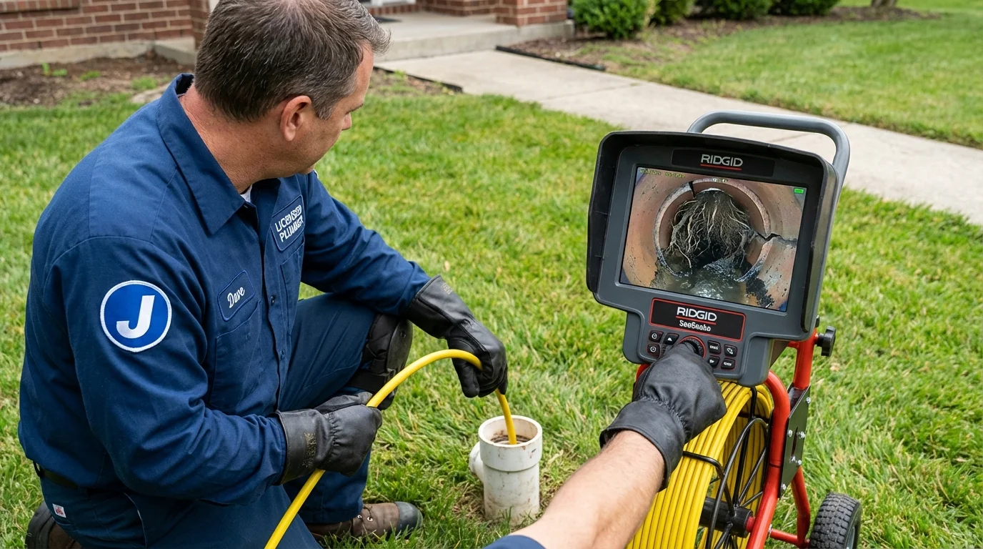 Sewer camera inspection being performed by Johns Plumbing LLC in Ravenel